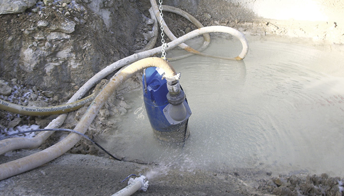 a submersible pump used at the site