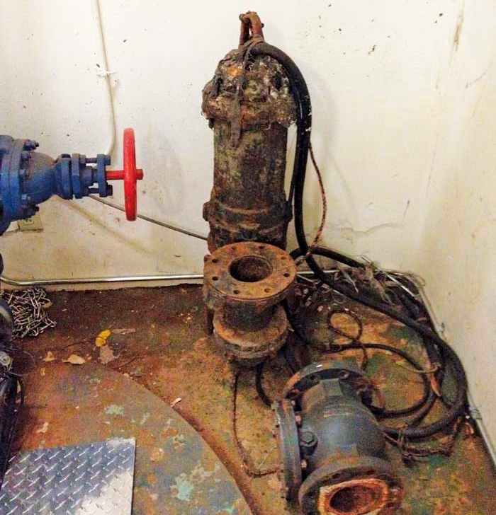 Image 2. The pumps operating in the Pomona Valley Hospital Medical Center's sewage ejection pits were consistently becoming clogged with wipes and other materials not designed to be flushed through a sewage system.