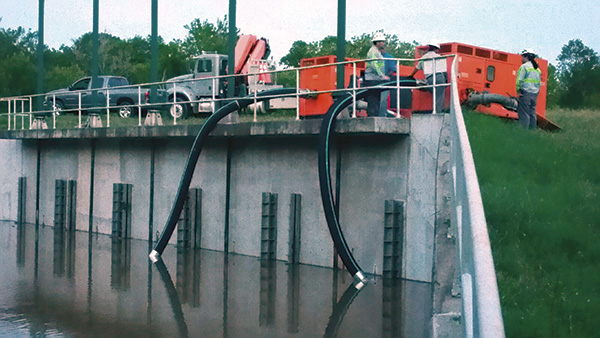 Image 2. 12-inch pumps were deployed to San Antonio and Houston and then in North Texas to fight a series of different storms. (Courtesy of Xylem)
