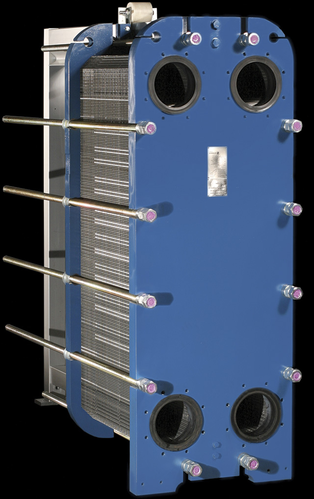 Image 3. A plate and frame heat exchanger (Courtesy of Sondex, Inc.)