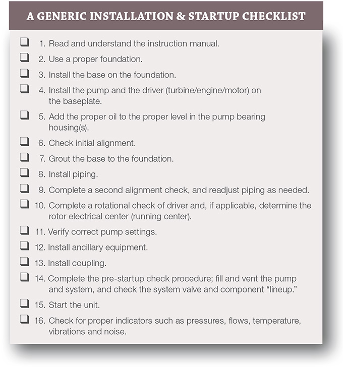 Image 1. All pump installations require some basic action steps from a well-thought-out checklist to yield a successful startup. (Courtesy of Greg Fowler, Summit Pump Distributor)