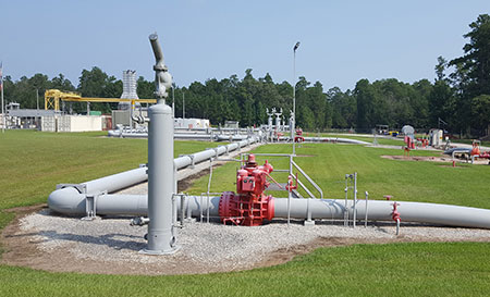 Interstate natural gas pipeline pressure regulation station