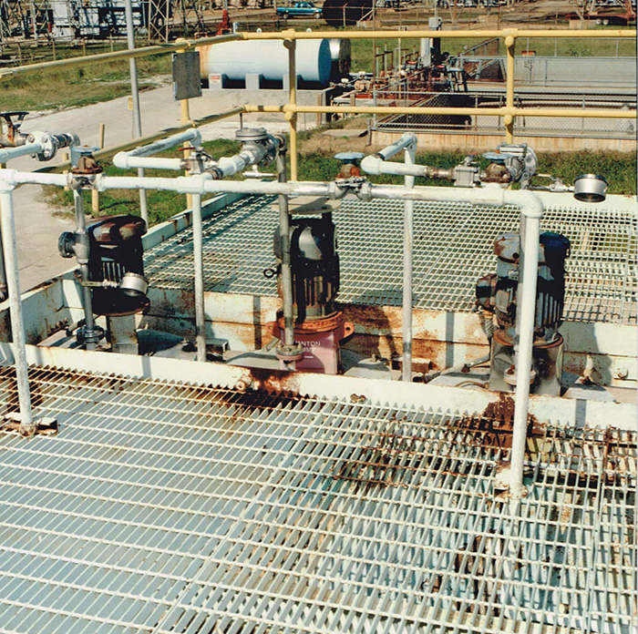 Image 1. This power plant's demineralization installation uses three acid pumps made of PVDF handling ambient sulfuric acid at 20 gpm against a 55-foot total dynamic head. The maintenance department replaced metal pumps that experienced chronic downtime due to corrosion. (Images courtesy of Vanton)