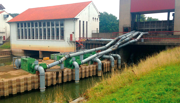 The ultra-high-flow pump sets with a total flow up to 25,000 cubic meters an hour