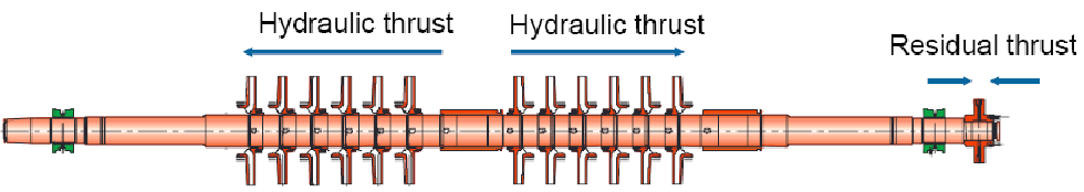 IMAGE 5: Depiction of thrust offsetting with opposing impellers