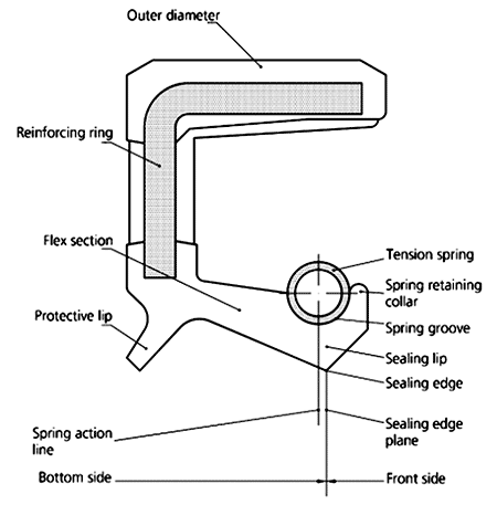 Profile of a double lip shaft seal