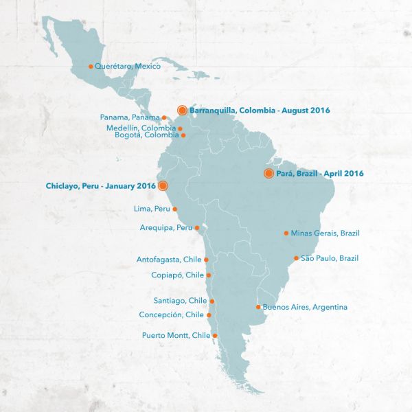 Xylem's dewatering hub locations in Mexico and Latin America
