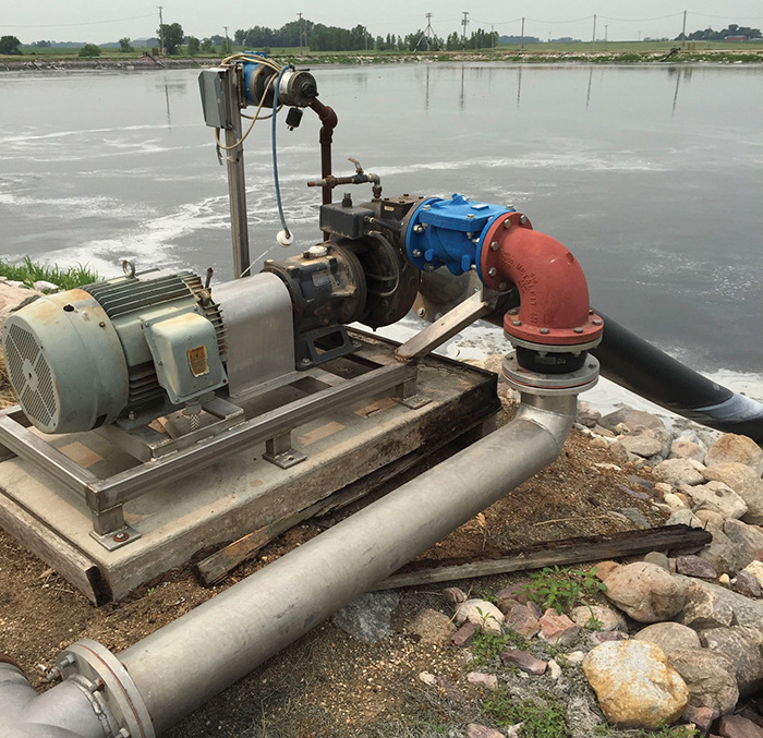 Image 2. All pumps for this Venturi injector system are shore-mounted, making maintenance and repair convenient and safe. Pumps represent the only moving parts in the system, reducing energy demand.