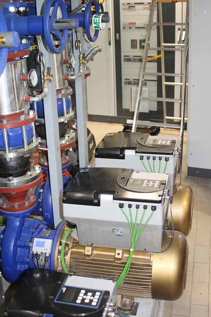 The two pumps for hot water circulation duties