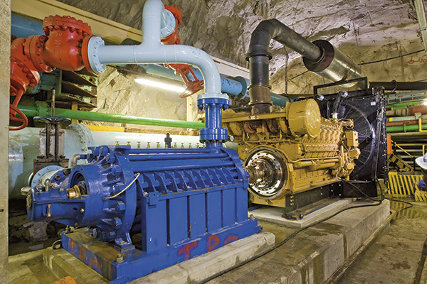 12-stage pump coupled to a 1,250 kilowatt turbo-charged diesel engine