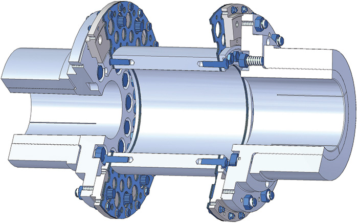 Figure 1. A typical flexible spacer coupling layout (Graphics courtesy of Coupling Corporation of America)