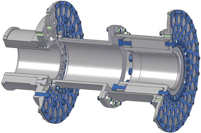 Figure 3. A combination of spacer and close-coupled coupling halves