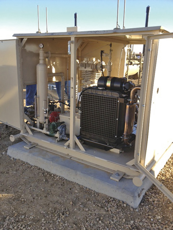Vapor-recovery unit featuring an oil-free reciprocating gas compressor