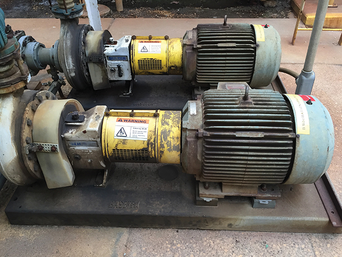 Image 1. Pumps at a sulfuric acid regeneration facility in Toledo, Ohio