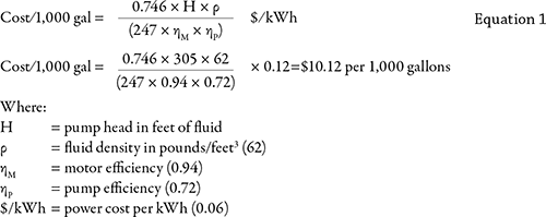 cost per 1000 gallons equation