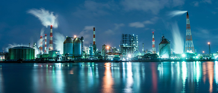 Refinery at night