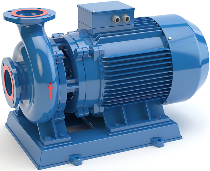 Blue electric water pump