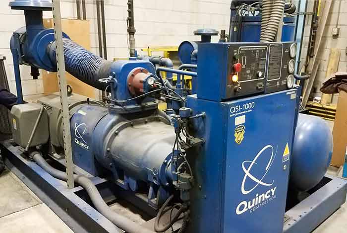 A 300-hp plant air screw compressor