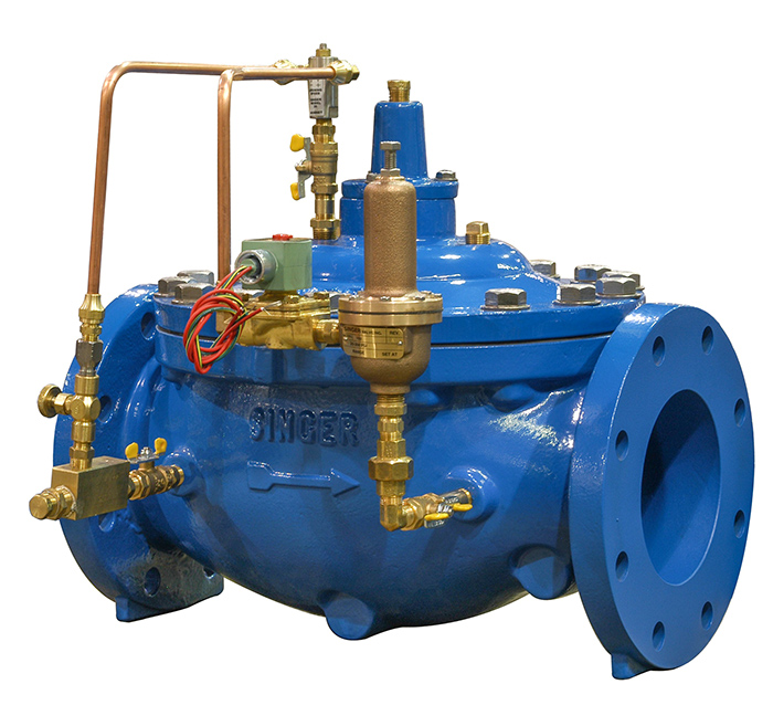 Pressure-reducing valve with solenoid