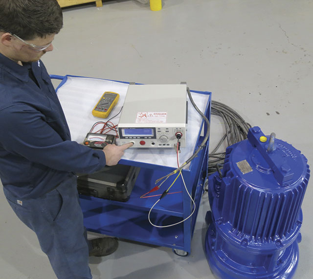 Image 2. Hipot testing performed on a submersible pump stator