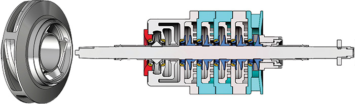 Original bundle with 1st stage impeller old design