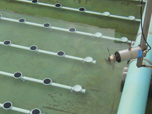 Aeration system and submersible mixer