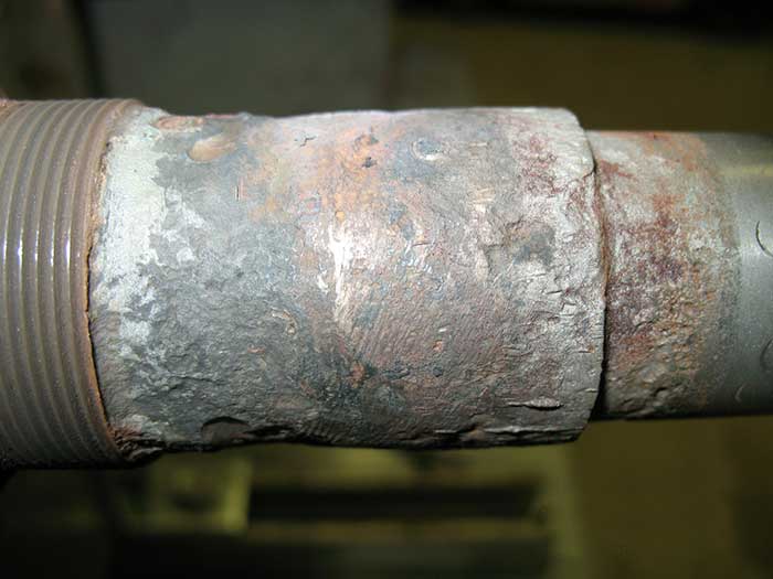 corroded pump shaft