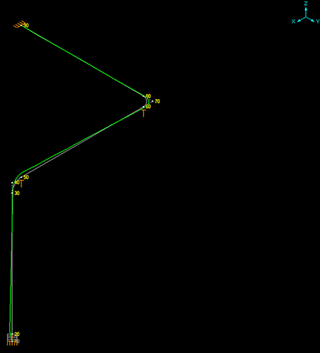 IMAGE 9: Displacements of pipe with control rods at the expansion joint