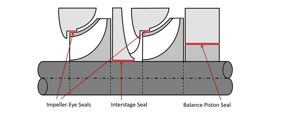 Diagram of annular and labryinth seals.