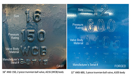 IMAGE 4: Front of valve body with insufficient data for a valve inquiry submittal.