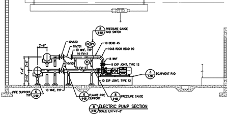 Engineered plan sheet (east side view) 