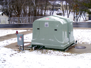 Packaged wet well mounted pump station at Hazlewood West High School