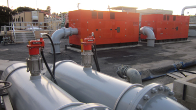 Dual compressors installed on the pumpsets, one of which ran an external priming assembly