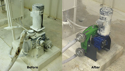 Hose pump replaces diaphragm metering pumps