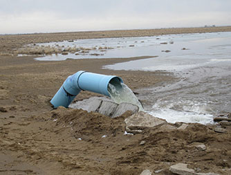 Water discharged from pumps into aquifer