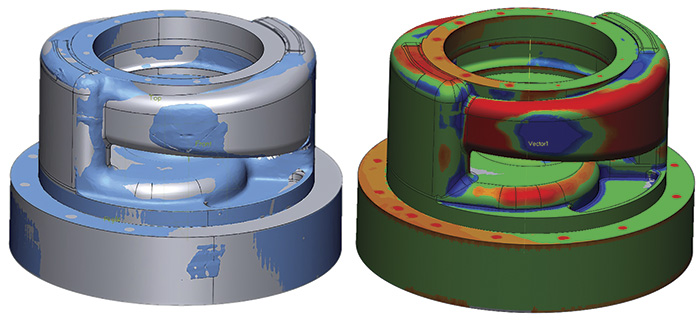 Figure 3. A bulge is identified on the boiler feed pump's volute wall.