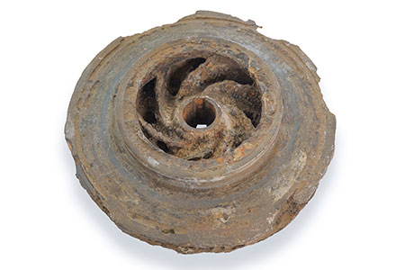 IMAGE 2: Pump impeller damaged by cavitation