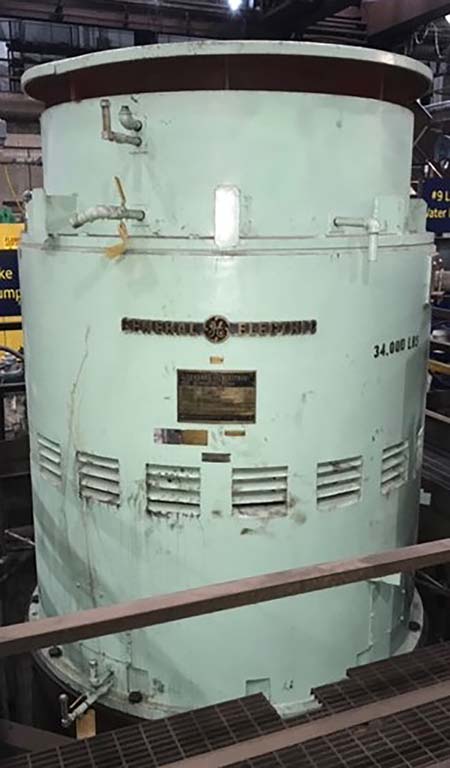 Induction motor at 2,250 hp, 600 rpm