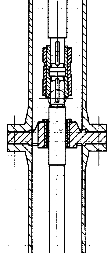 Typical vertical column pump showing line bearing and rigid coupling