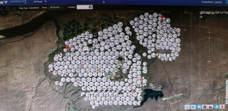Site map of Threemile Canyon Farms’ crop circles