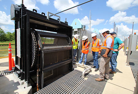 IMAGE 5: Three existing 5-foot-wide traveling screens that were well maintained were also reused. 