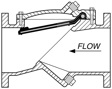 resilient hinge swing check valve