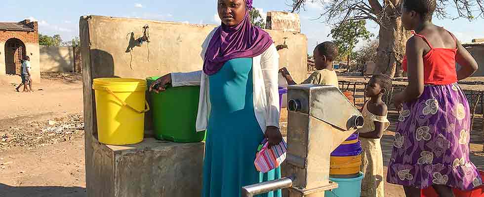 collecting water at Malawi Children's Village