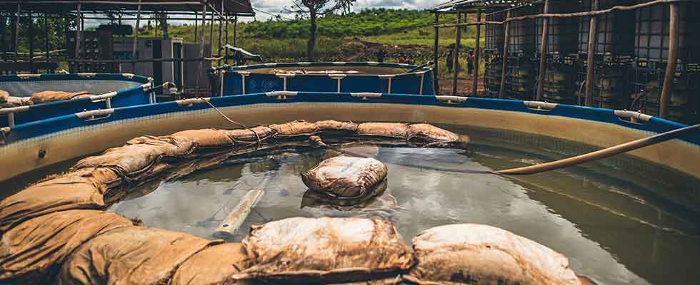 submersible pump in pre-treatment settlement tank