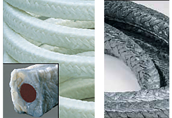 Interbraid rubber core packing and square braid packing