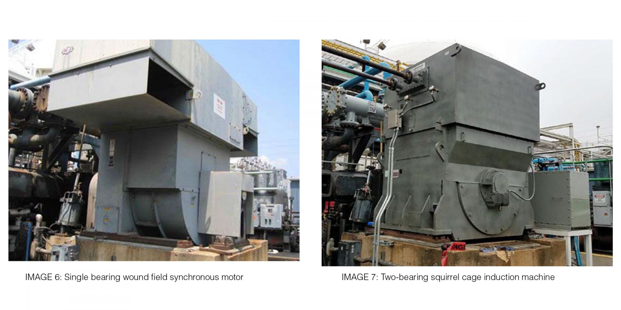 IMAGE 6: Single bearing wound field  synchronous motor and IMAGE 7: Two-bearing squirrel cage induction machine