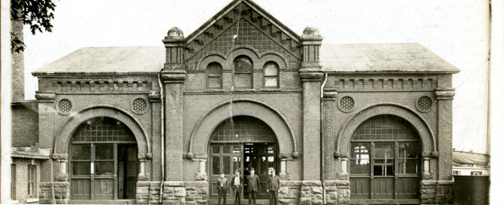 Waterworks Facade c. 1909 . Photo Courtesy of Queen’s University Archives.