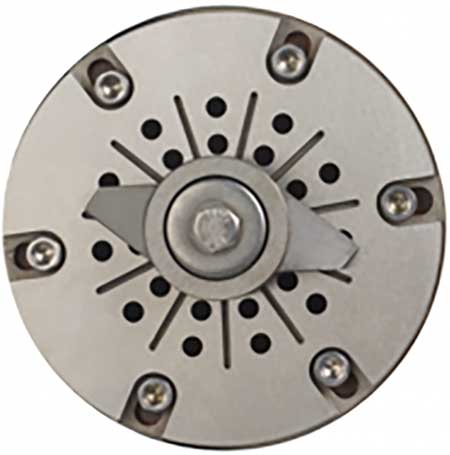 IMAGE 2: A grinder pump cutting mechanism. The rotating blade grinds solids into a fine slurry.