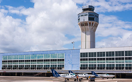 IMAGE 1: Exterior view of St. Croix Airport, key transportation hub for the U.S. Virgin Islands. Its extensive paved areas make effective stormwater management critical to maintaining safe and uninterrupted operations. (Photo credit: Shutterstock)