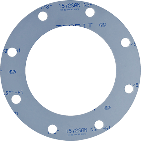 IMAGE 1: An example of a reinforced PTFE gasket specifically formulated to allow compliance for drinking water system components with NSF-61. (Image courtesy of TEADIT)
